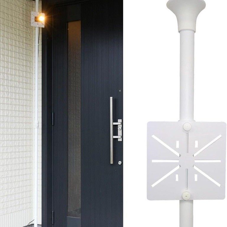 工事不要＆屋内 屋外対応 簡単設置 防犯カメラ 監視カメラ モーションセンサー セキュリティライト付き 伸縮式取り付け金具 金属製 TLH 315 WH ホワイト