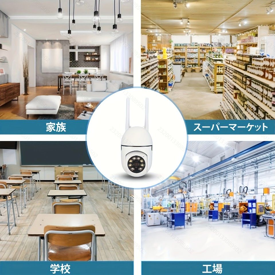 360全方位監視 ワイヤレスセキュリティカメラ 8台セット 1080 P高画質 屋内 屋外対応 モーション追跡 夜間撮影 双方向音声 2 4 G WiFi 家庭 店舗 駐車場に