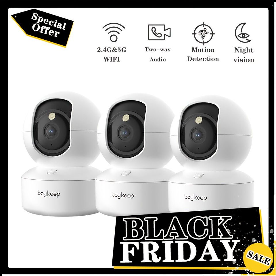 360全方位監視 ワイヤレス防犯カメラ 5 G 2.4 GHz WiFi対応 室内監視カメラ 2台セット 2 Wayオーディオ 暗視 モーション追跡 クラウド保存対応 簡単設定 双方向音声 スマホ遠隔操作