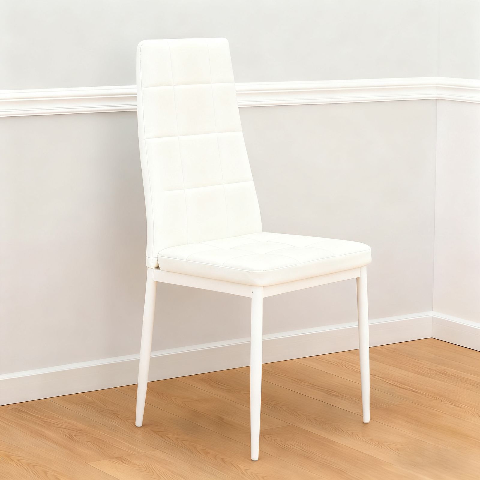 PUレザーダイニングチェア ハイバック ボックスステッチデザイン