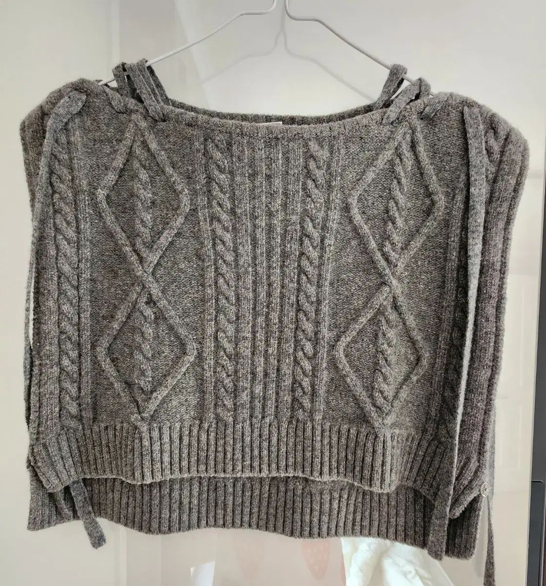 TIME大乱TEN ニット クロップド ベスト グレー