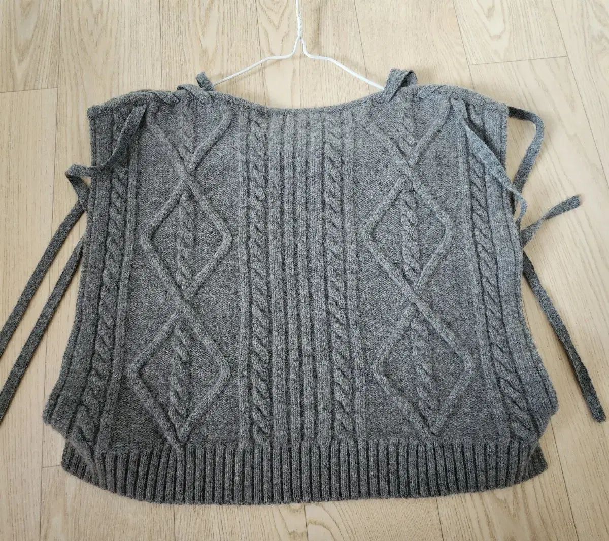 TIME大乱TEN ニット クロップド ベスト グレー