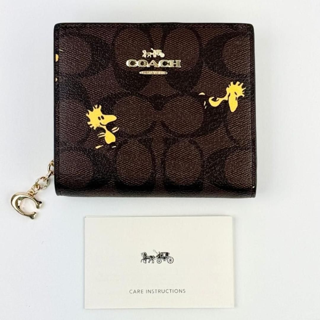 新品 COACH コーチ COACH×PEANUTS 二つ折り財布 ウッドストック