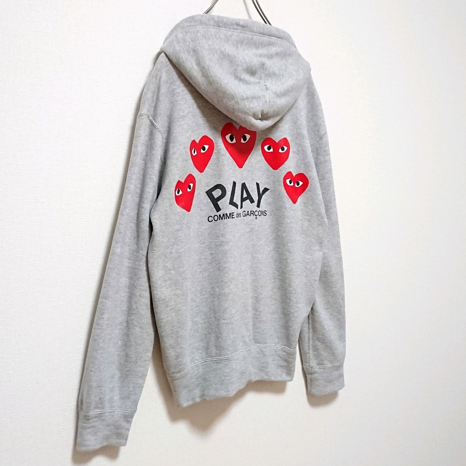 希少 プレイ コムデギャルソン ハート 刺繍 ワッペン ロゴ ジップ