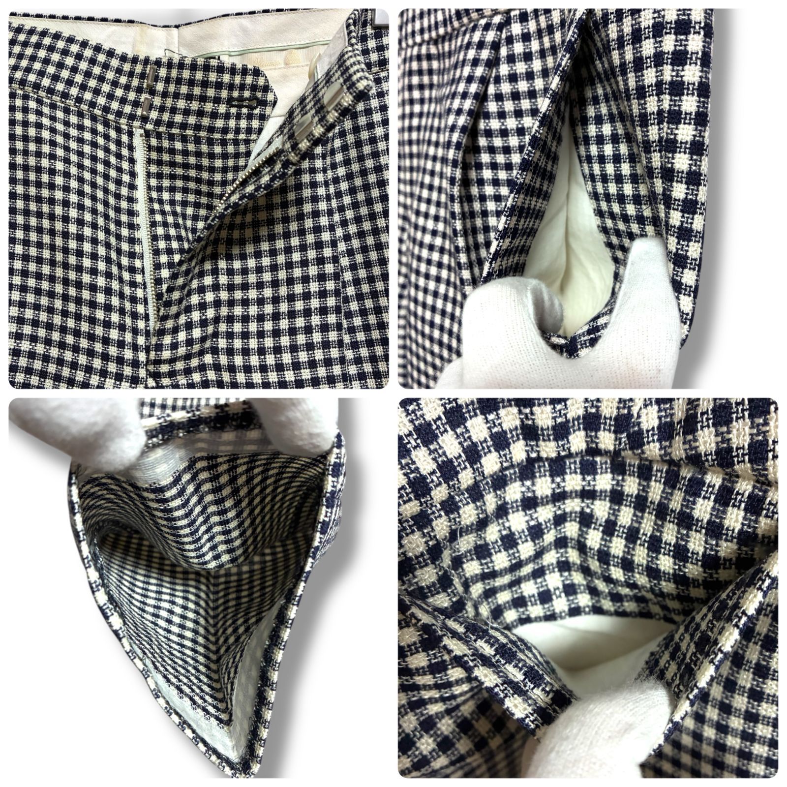 Drawer ドゥロワー レディース パンツ グレンチェック ブラック