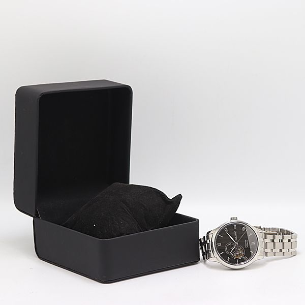  稼働 セイコー プレサージュ 日本庭園シリーズ 4 R 39-00 W 0 AT 自動巻 黒文字盤 メンズ腕時計 7582300 12 KHT SMZ 自動巻き時計 腕時計(アナログ)