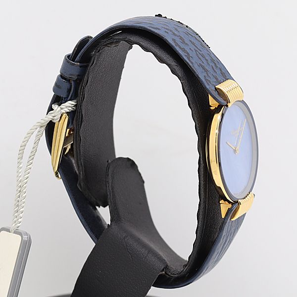 稼働 クリスチャンディオール ラウンド 46.153-4 707514 QZ ブルー文字盤 レディース腕時計 2000000 12 NBG MST