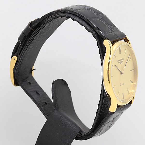 稼働 箱 保付 ロンジン QZ ゴールド文字盤 メンズ腕時計 2000000 12 NBG IKE