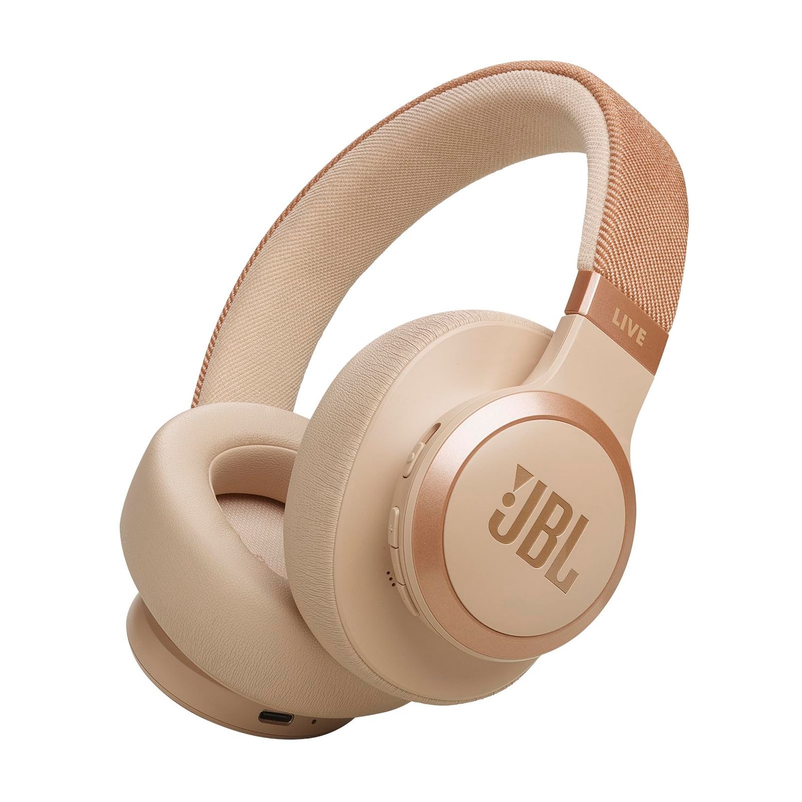 JBL LIVE 770 NC スタイル デザイン ハイブリッドノイズキャンセリング Bluetooth対応 マルチポイント オーバーイヤーヘッドホン サンドストーン 小 モダン