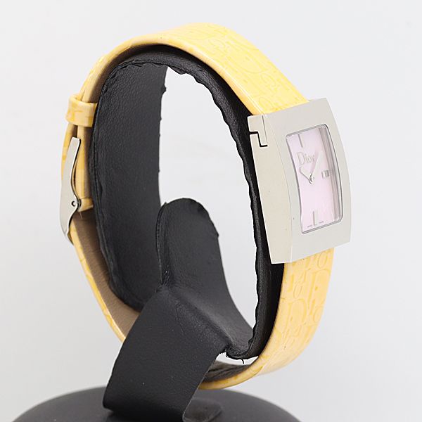 稼働 箱 保付 クリスチャンディオール QZ D 78-109 ピンクシェル文字盤 レディース腕時計 2000000 12 NBG IKE