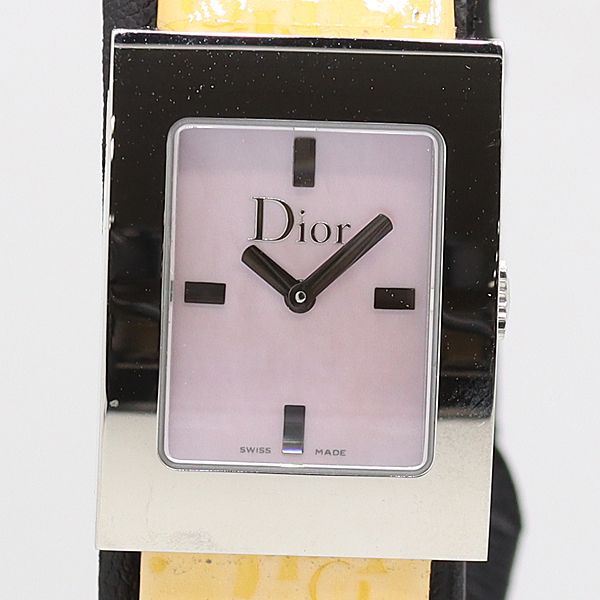 稼働 箱 保付 クリスチャンディオール QZ D 78-109 ピンクシェル文字盤 レディース腕時計 2000000 12 NBG IKE