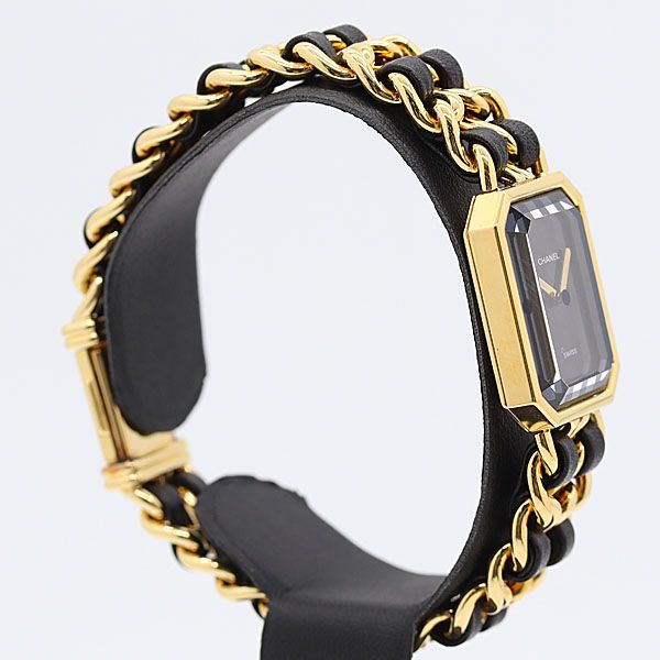 保 稼働 シャネル プルミエールXL QZ ブラック文字盤 H 0001-XLレディース腕時計 0651310 12 ANT ABC 17569