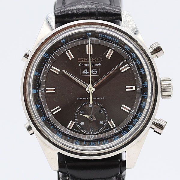 級 稼働 セイコー カウンタークロノグラフ 1964年 手巻 ブラック文字盤 5718-8000 T メンズ腕時計 2000000 12 NBG ABC 17568