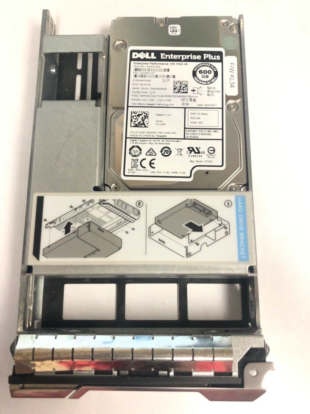 1年保証 再生品 TC 05 P DELL 600 GB 15 K 12 G SFF 2.5 SAS W 2.5-3.5 CONVERSION KIT