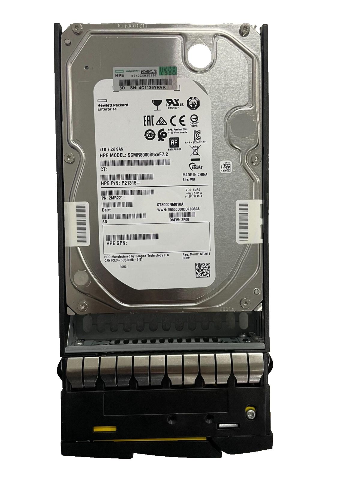 1年保証 再生品 HPE P 27037-001 3 PAR 8 TB SAS 7.2 K LFF HDD SS SG FIPS Certified Refurbished