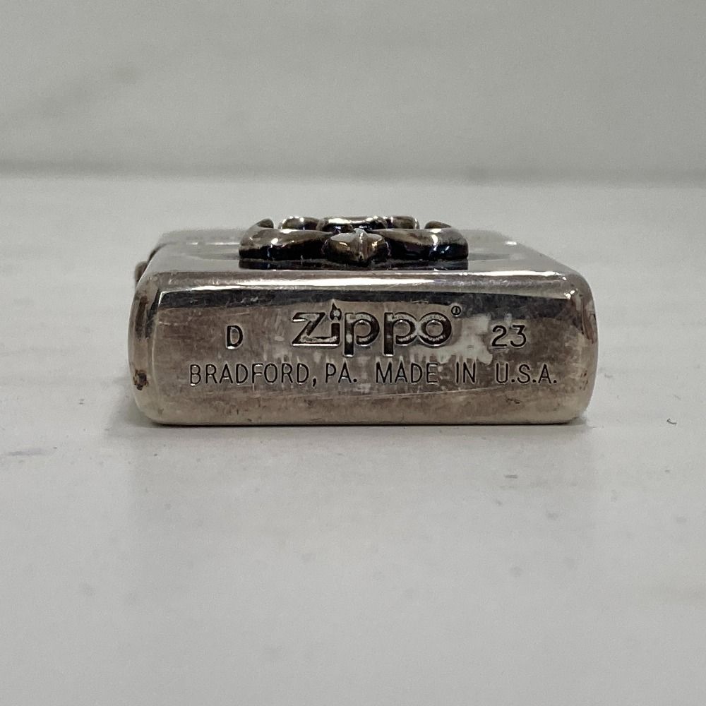 ジッポ 02w21357 ジッポ ZIPPO 2023年製 銀燻し シルバークロス 限定 シリアル