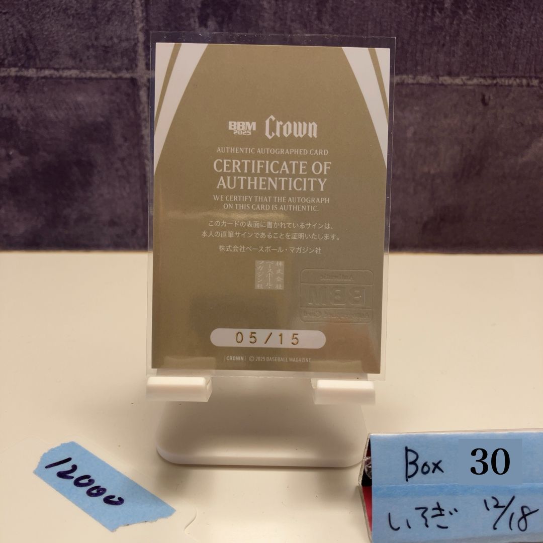 2025 BBM Premium Crown 山口茜 05 15 直筆サインカード バトミントン カード