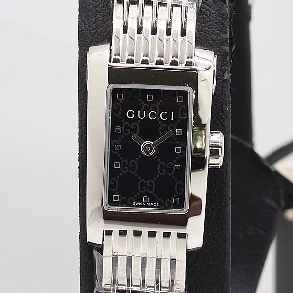 新品同様 保/箱付 稼働 グッチ 8600L QZ ブラック文字盤 レディース