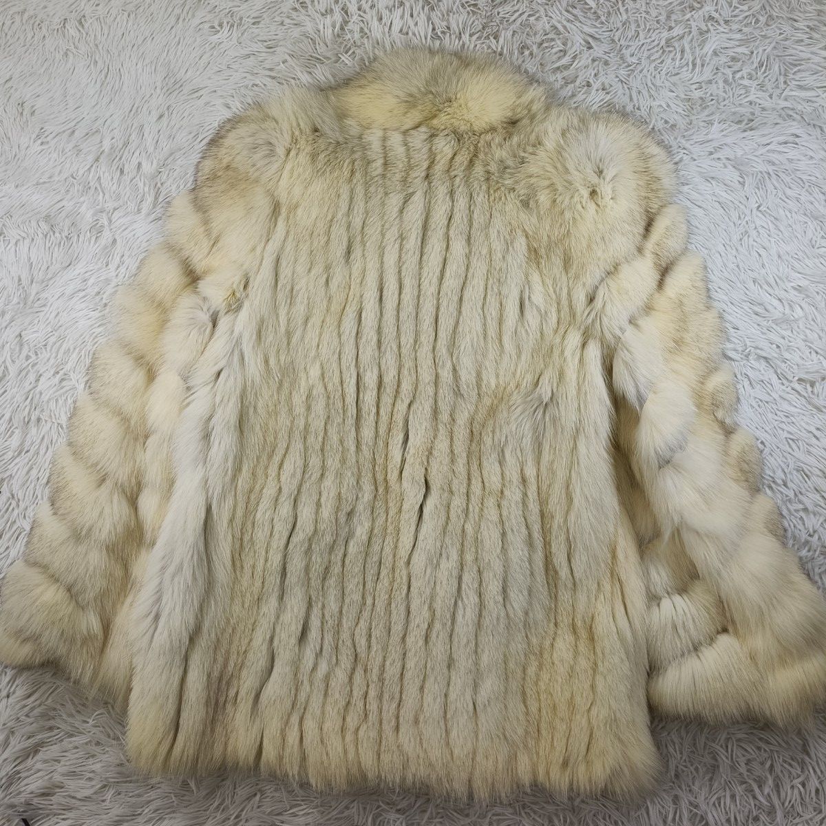 サガフォックス リアルファー フォックスコート クリームホワイト系