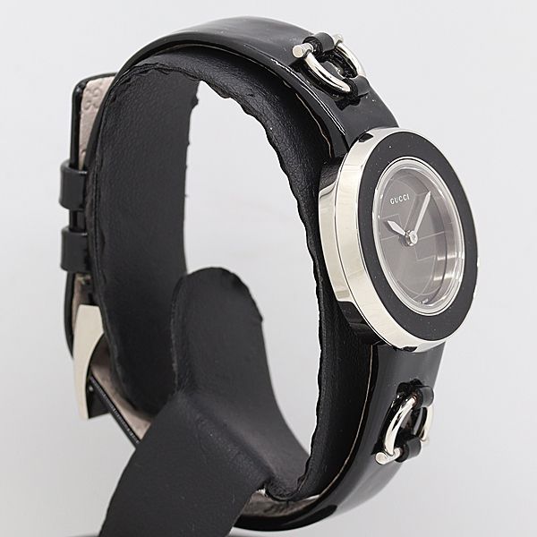 保 稼働 グッチ QZ 129.5 ブラック文字盤 レディース 腕時計 1397000 12 APT MST