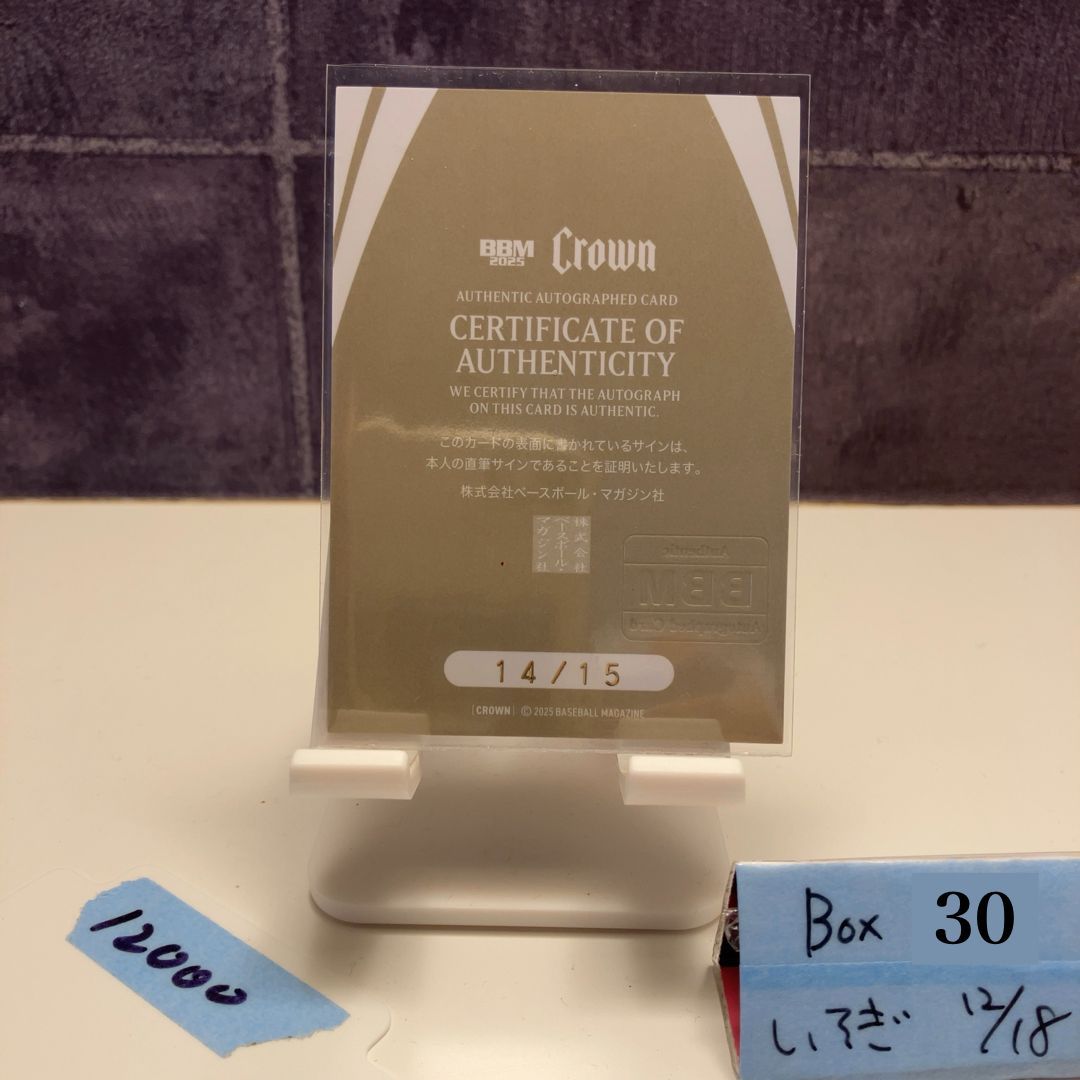 2025 BBM Premium Crown 渡辺勇大 14 15 直筆サインカード J-POWER バトミントン カード