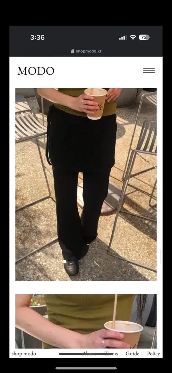 샵modo modo ラップパンツ ブラック ロング Market