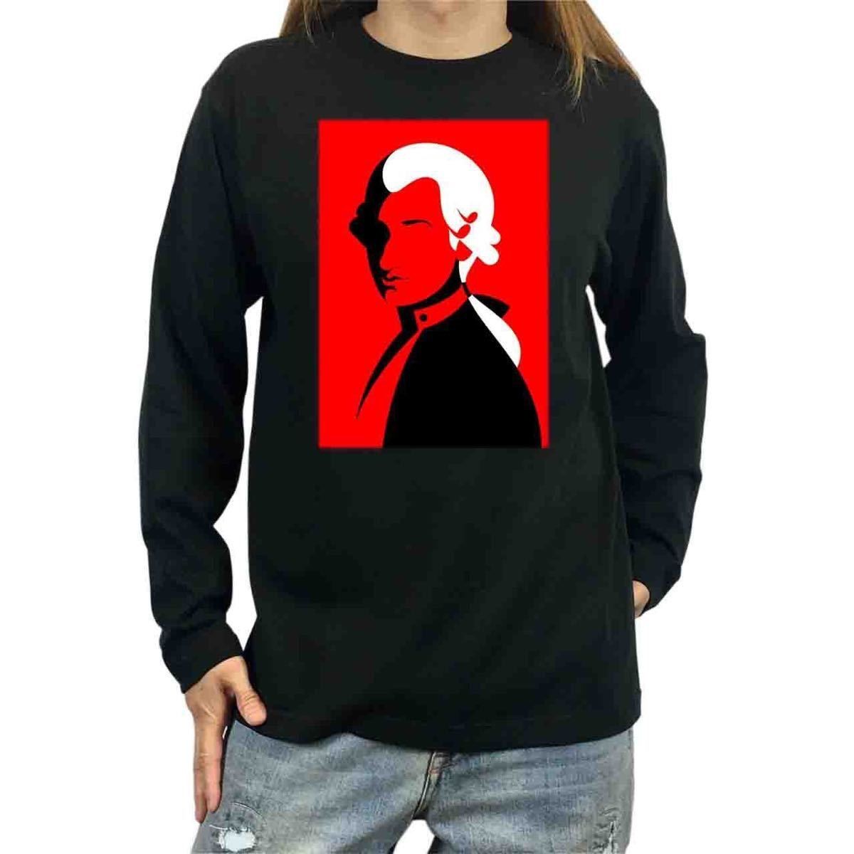 オリジナル ロンT モーツァルト トルコ行進曲 クラシック作曲家 ポップアート S M L XL タイト ジャスト 大きい ビッグ オーバーサイズ メンズ レディース ユニセックス ピンククリーム