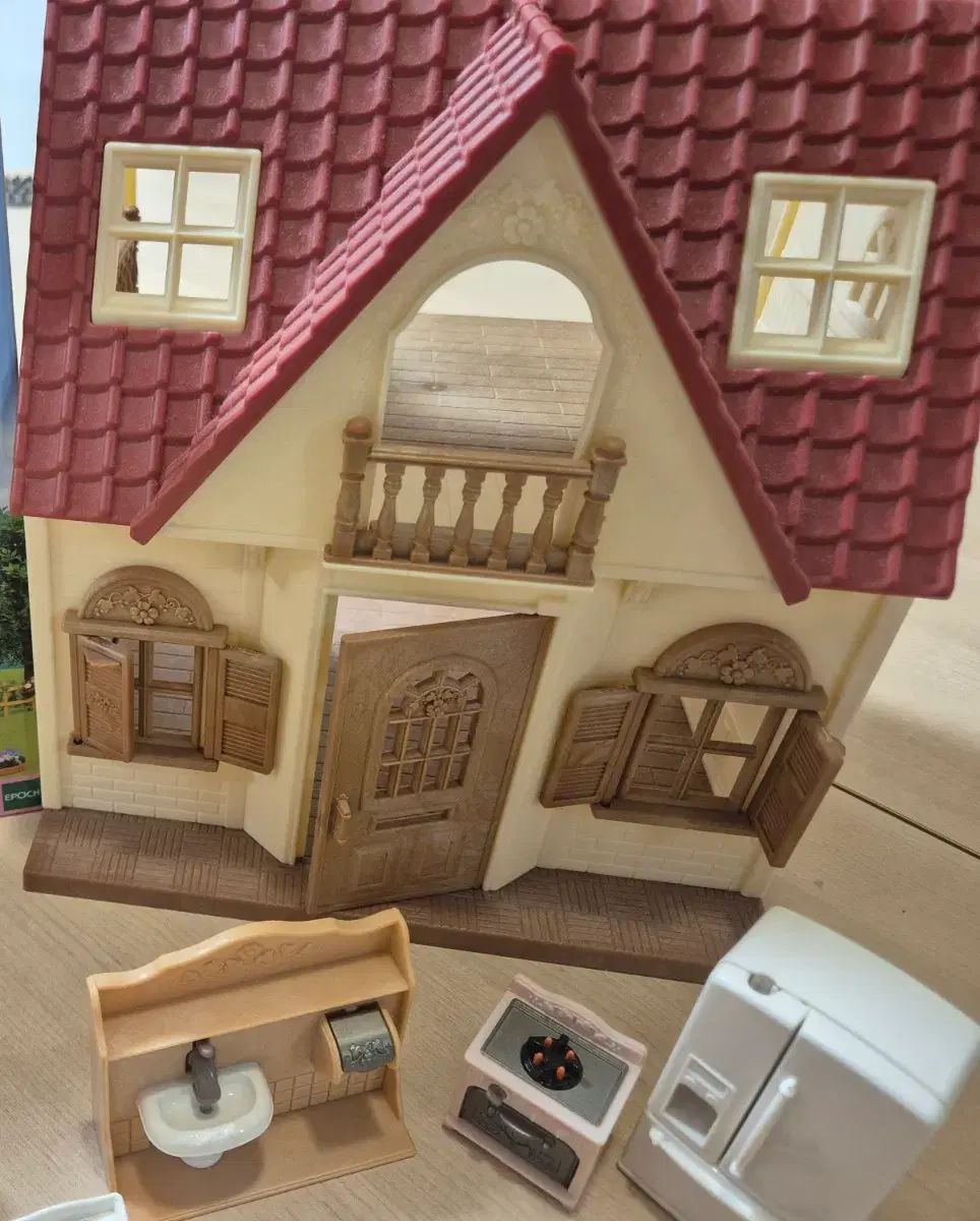  シルバニアファミリー 赤い屋根 2階建て家 追加 小物 その他 フィギュア