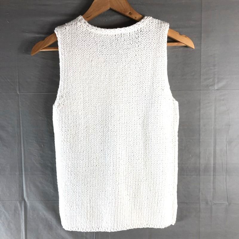 ダナキャランシグネイチャー DONNA KARAN ベスト コットン100％ ホワイト Mサイズ 984413