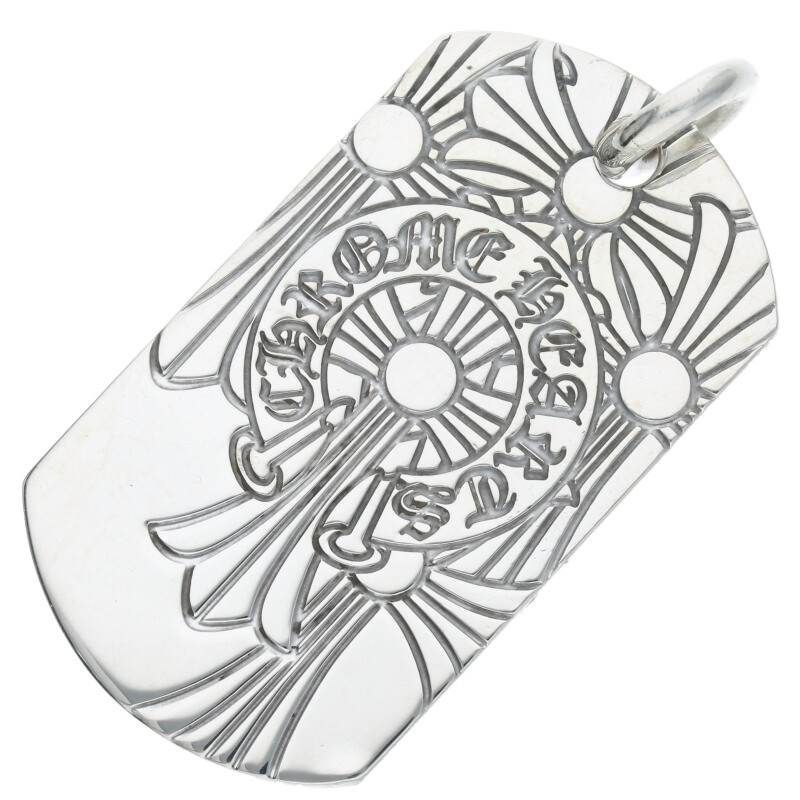 インボイスコピーあり CHROME HEARTS クロムハーツ ドッグタグネックレストップ D TAG GOD BLESS ゴットブレスドッグタグ