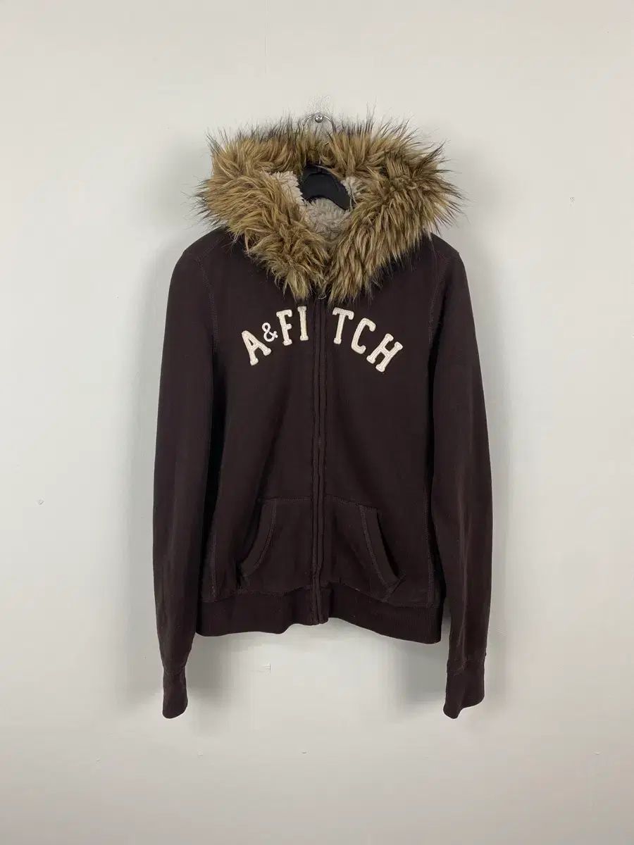 Abercrombie アバクロンビー ブラウン ウルフファー ジップアップパーカー M