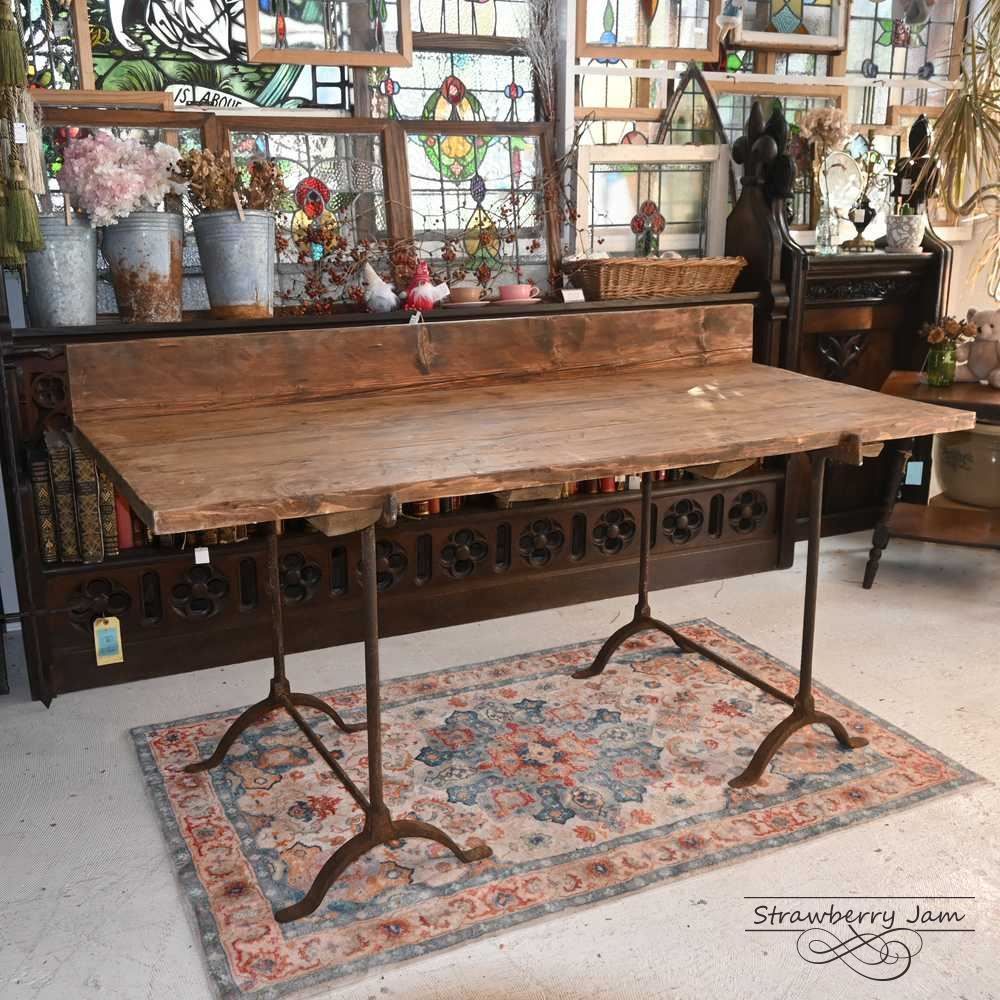 L 3710-6 英国アンティーク ヴィクトリア ファームテーブル テーブル アトリエテーブル 作業台 コンソール 飾り台 店舗什器 イギリス