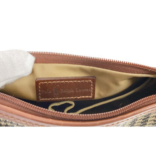 新品同様 ポロ ラルフローレン ポーチ クラッチ セカンドバッグ PVC チェック グレンチェック Polo RALPH LAUREN レディース メンズ 塩ビ 未使用 ポロ ラルフローレン ポーチ クラッチ セカンドバッグ PVC