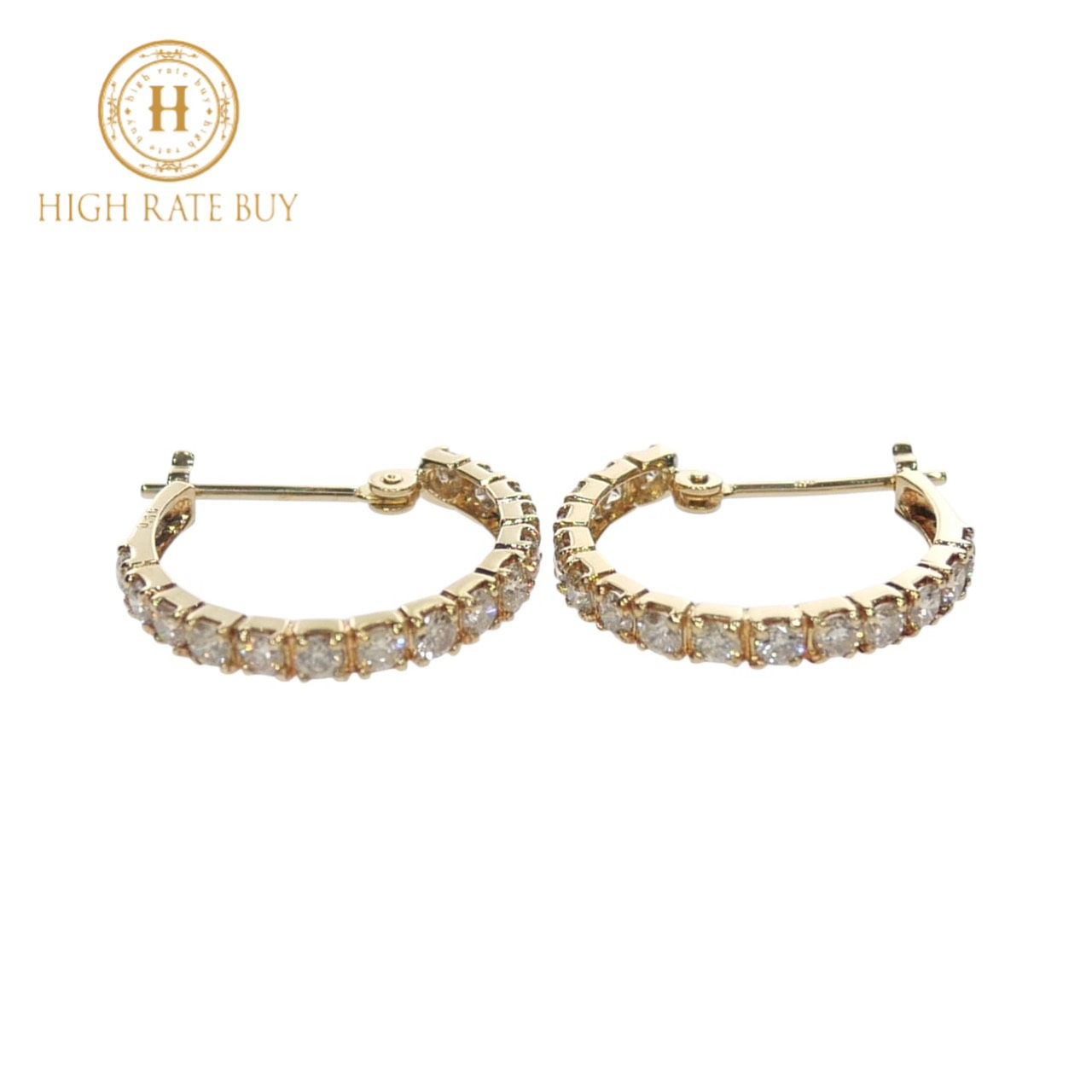 ダイヤモンド フープ ピアス K 18 YG 750 ゴールド 1.0 ct 0.5 レディース ジュエリー ダイヤフープピアス ダイヤピアス