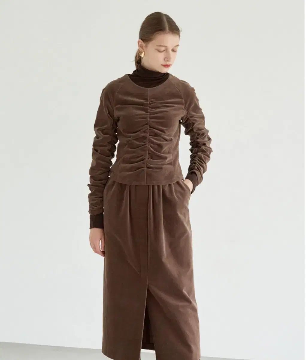 ヌーヴォーテン ツアーベルベット シャーリング ブラウス