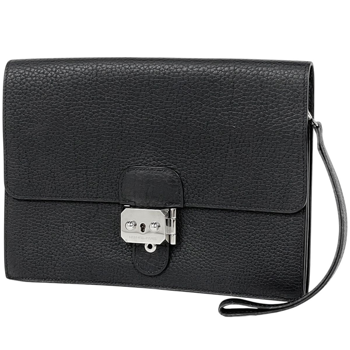 エルメス HERMES ポシェットジェット セカンドバッグ クラッチバッグ フィヨルド ブラック レディース