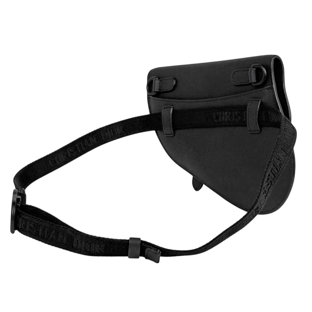 クリスチャンディオール Christian Dior サドルバッグ ロゴ ウエストバッグ ボディバッグ レザー ブラック レディース