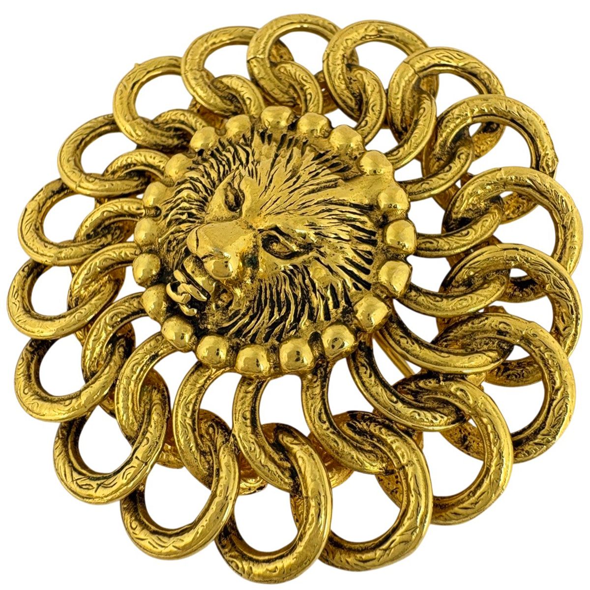 シャネル CHANEL アイコンモチーフ ブローチ ライオン GP ゴールド レディース