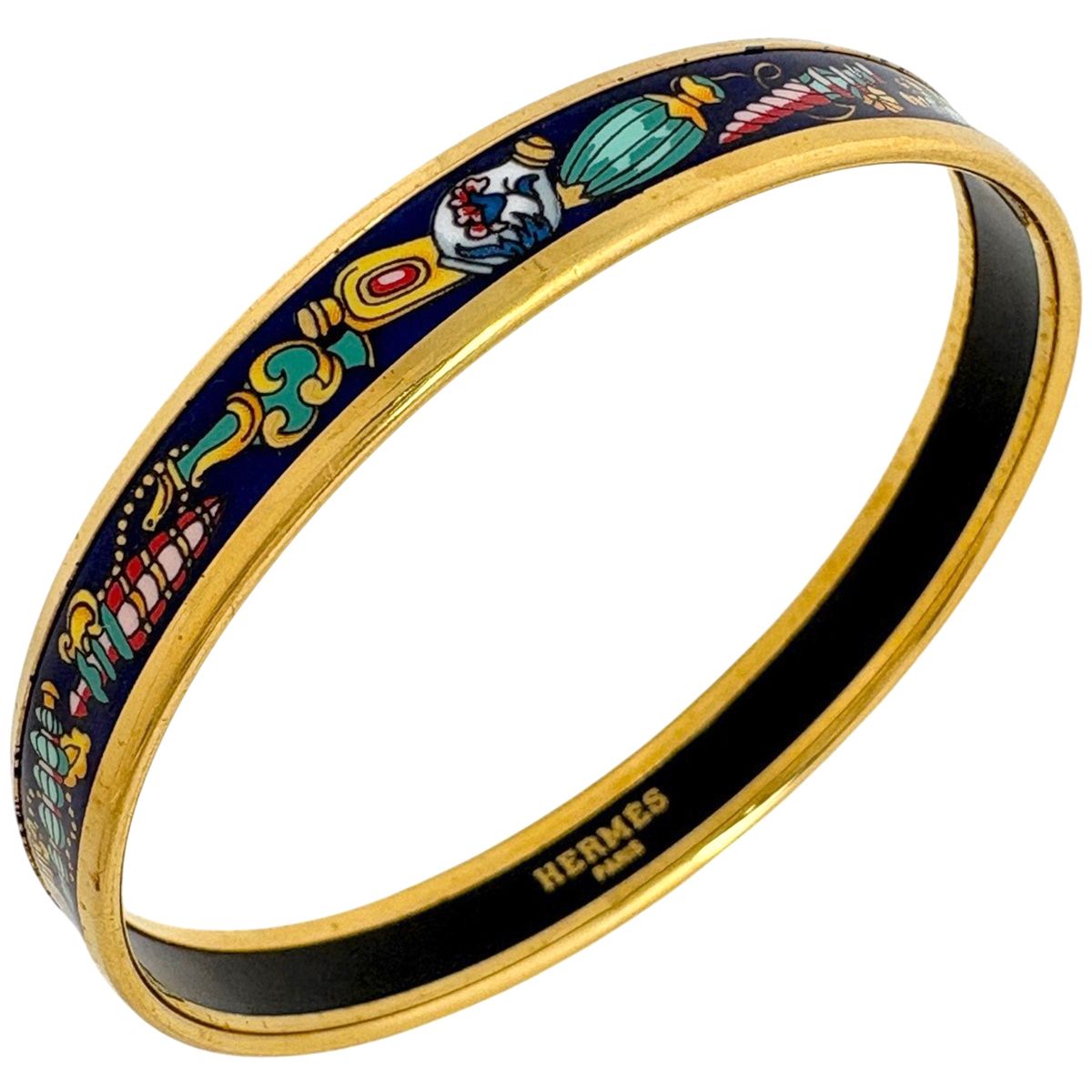 エルメス HERMES エマイユ PM 腕輪 七宝焼き バングル GP ゴールド