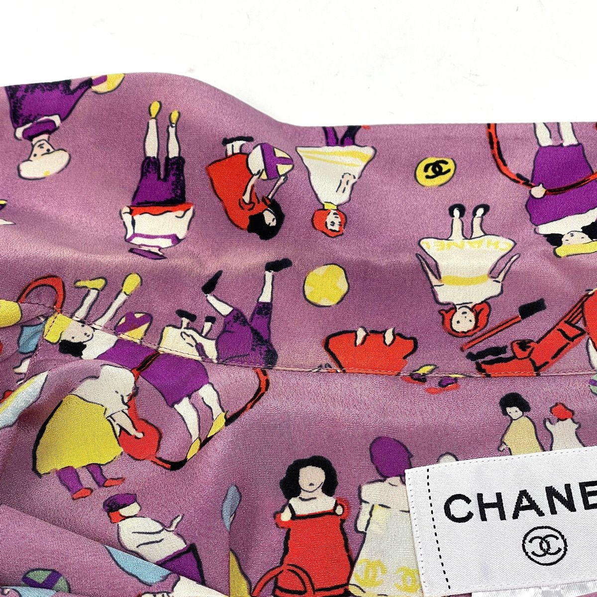 シャネル CHANEL ココマーク プリント 長袖シャツ 01P ブラウス ジップ