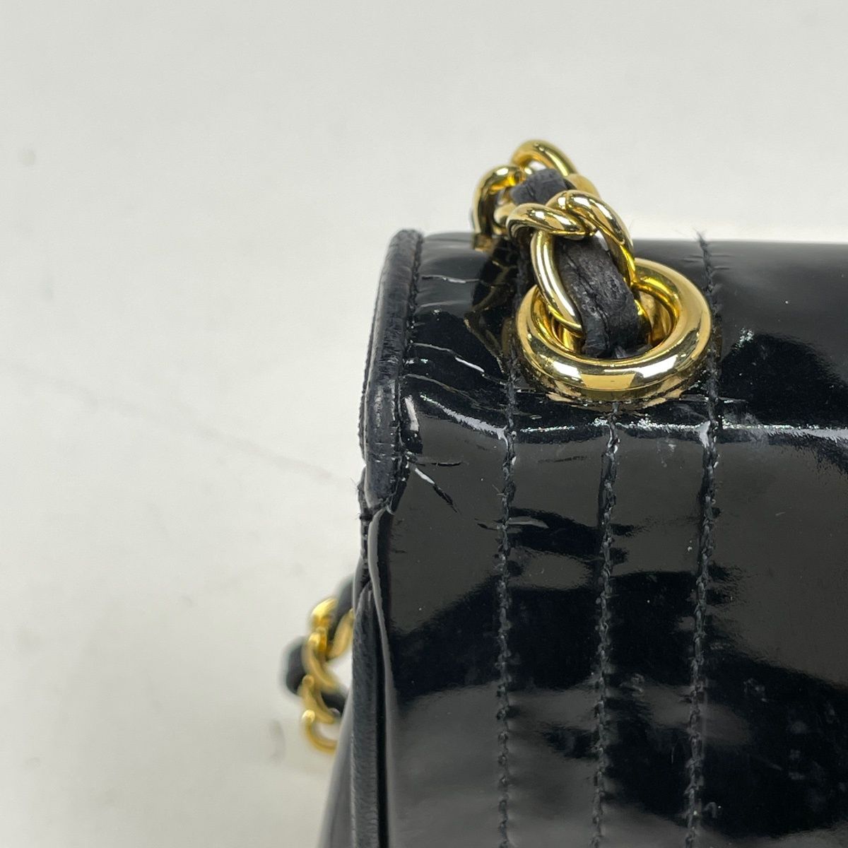 シャネル CHANEL ココマーク チェーン ショルダーバッグ エナメル