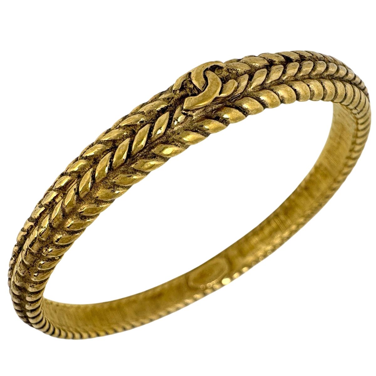 シャネル CHANEL ココマーク バングル 腕輪 GP ゴールド レディース