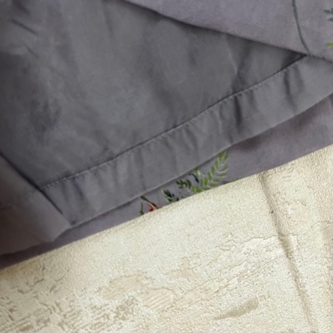 花柄リボン付き長袖ロングワンピース