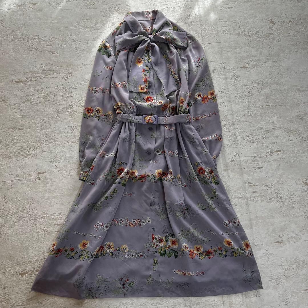 くすみ紫パープルベルト付き