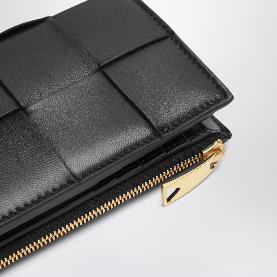  Bottega Veneta カセット二つ折り財布 ミディアム ブラック 二つ折り財布 折り財布