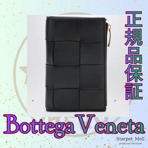 Bottega Veneta カセット二つ折り財布 ミディアム ブラック