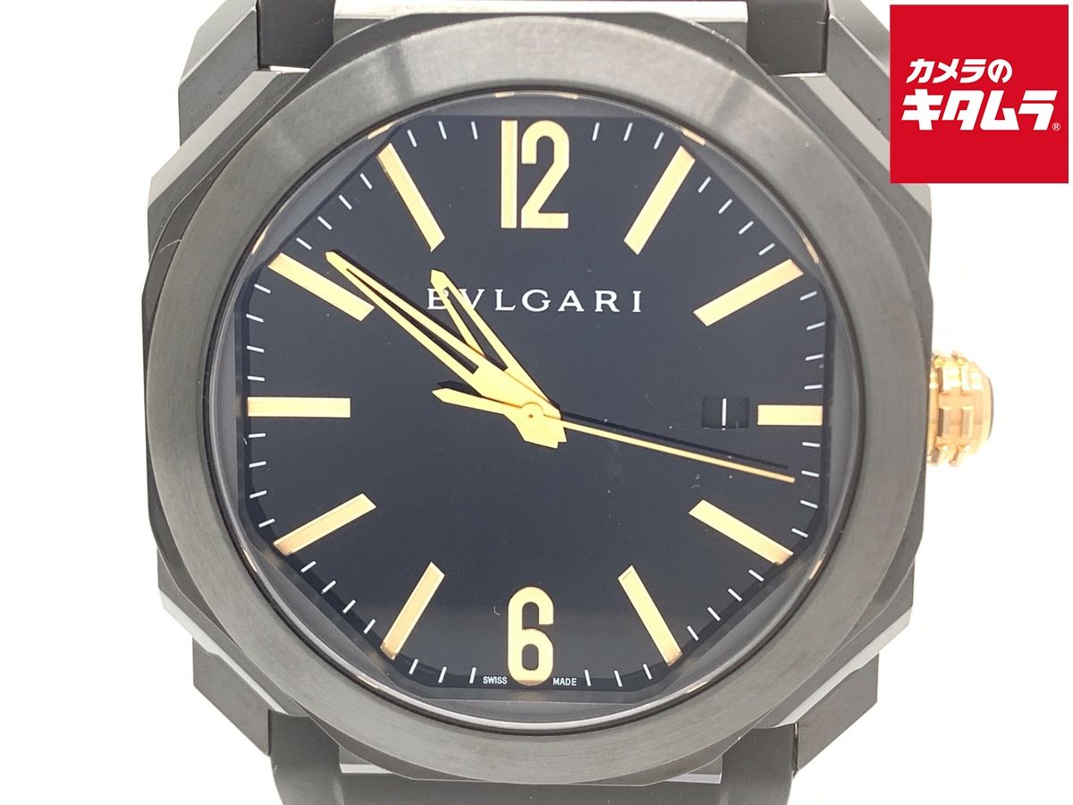 ブルガリ オクト ウルトラネロ ブラック BGO 41 S ステンレススティール