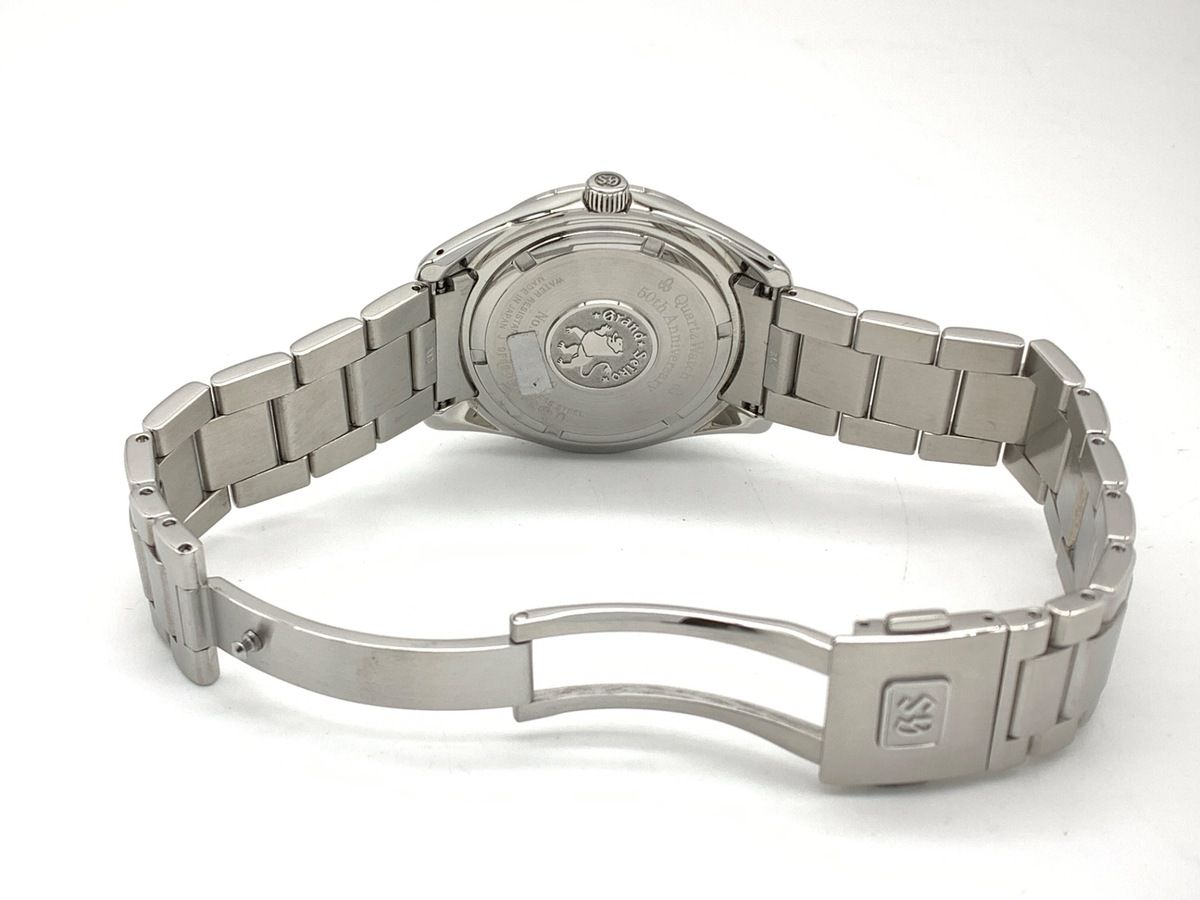 グランドセイコー クォーツ ブルー SBGN 009 9 F 86-0 AD 0 クォーツ50周年記念モデル ステンレススティール