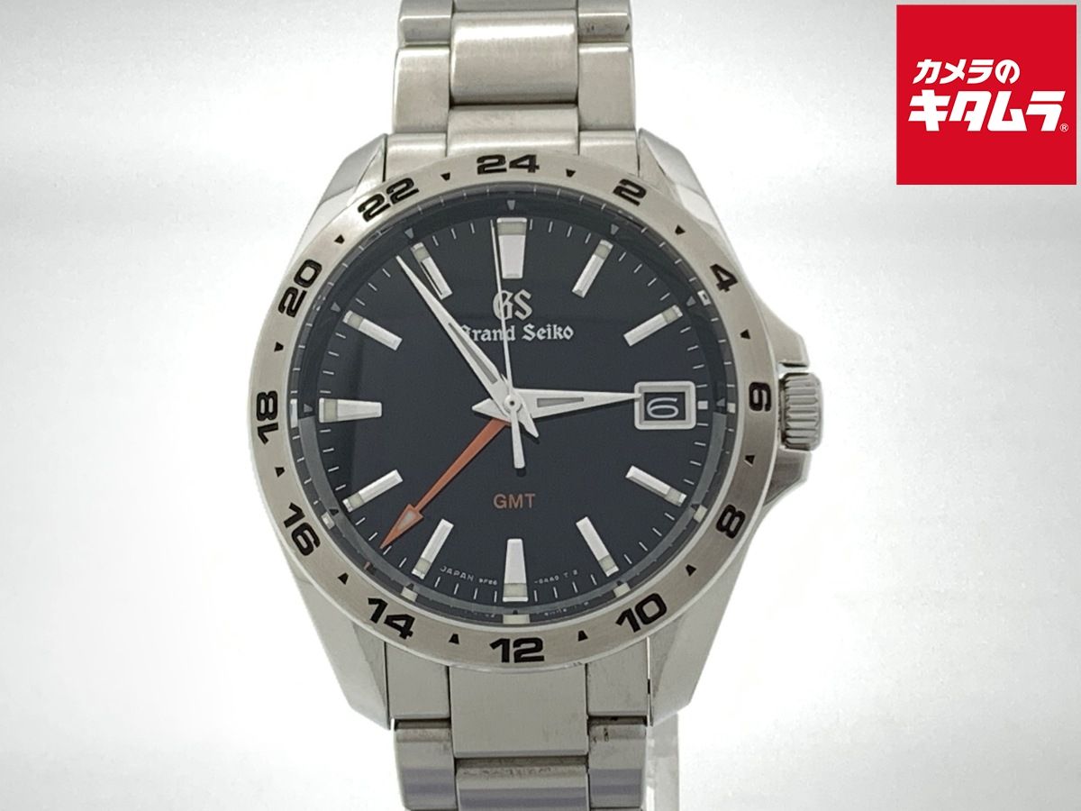 グランドセイコー クォーツ GMT ブラック SBGN 003 9 F 86-0 AB 0 ステンレススティール