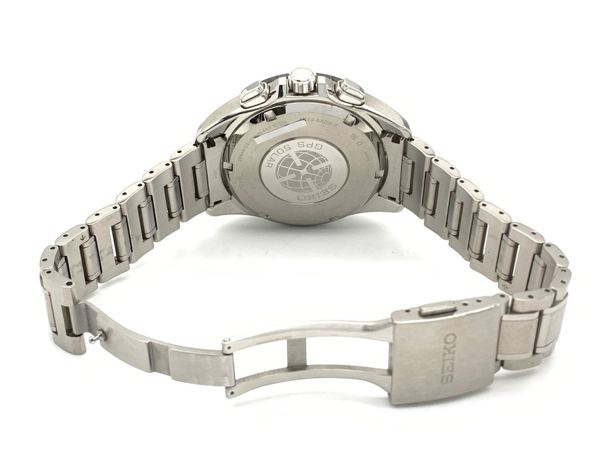 セイコー アストロン ブラック SBXB 077 8 X 53-0 AD 0-2 ステンレススティール